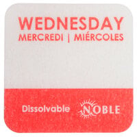 Noble Products Wednesday 1 inch Dissolvable Day of the Week Label - 1000/Roll