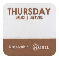 Noble Products Thursday 1" Dissolvable Day of the Week Label - 1000/Roll