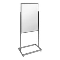 United Visual Products 22" x 28" White Double-Sided Open Faced Pedestal Dry Erase Board with Aluminum Frame