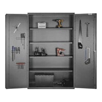 Valley Craft 14 Gauge 48" x 24" x 78" 4-Shelf Steel Pegboard Tool Storage Cabinet F85881A4