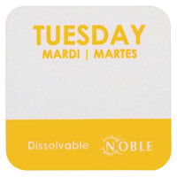 Noble Products Tuesday 1" Dissolvable Day of the Week Label - 1000/Roll