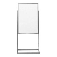 United Visual Products 24" x 36" White Single-Sided Open Faced Pedestal Dry Erase Board with Aluminum Frame