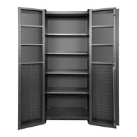 Valley Craft 14 Gauge 36" x 24" x 78" 4-Shelf Steel Storage Cabinet with 4" Deep Doors and Door Shelves F89105