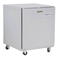 Traulsen UHT27-L-SB 27 inch Undercounter Refrigerator with Left Hinged Door and Stainless Steel Back