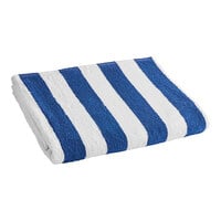 Oxford Playa Cabana 30" x 70" Royal Blue Stripes Cotton / Polyester Pool Towel 15 lb.