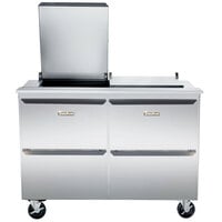 Traulsen UST6012-DD-SB 60" 4 Drawer Stainless Steel Back Refrigerated Sandwich Prep Table