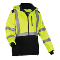 Ergodyne GloWear 8353 Type R Class 3 Hi-Vis Lime Water-Resistant Softshell Jacket with Black Front Panel