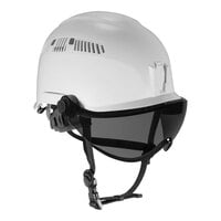 Ergodyne Skullerz 8975V White Type 1 Class C Safety Helmet with Smoke Visor Kit, Adjustable Venting, and 6-Point Ratchet Suspension 60220