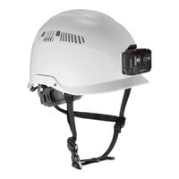 Ergodyne Skullerz 8977LED White Type 2 Class C Safety Helmet with LED Light, Adjustable Venting, and 6-Point Ratchet Suspension 60265