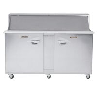 Traulsen UPT7224-LR 72 inch 1 Left Hinged 1 Right Hinged Door Refrigerated Sandwich Prep Table