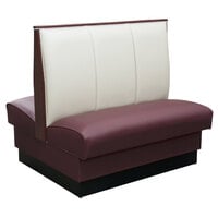 American Tables & Seating 30" Long Double Deuce 2 Channel Back Upholstered Booth - 42" High