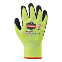 Ergodyne ProFlex 7021 Hi-Vis Lime Cut-Resistant HPPE Nylon / Spandex Gloves with WSX Nitrile Palm Coating