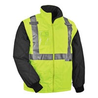Ergodyne GloWear 8287 Type R Class 2 Hi-Vis Lime 3-in-1 Winter Jacket and Vest with Detachable Sleeves