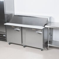 Traulsen UPT6012-LL-SB 60 inch 2 Left Hinged Door Stainless Steel Back Refrigerated Sandwich Prep Table