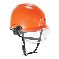 Ergodyne Skullerz 8974V Orange Type 1 Class E Safety Helmet with Clear Visor Kit and 6-Point Ratchet Suspension 60217