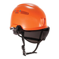 Ergodyne Skullerz 8975V Orange Type 1 Class C Safety Helmet with Smoke Visor Kit, Adjustable Venting, and 6-Point Ratchet Suspension 60222