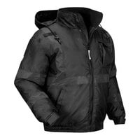 Ergodyne GloWear 8377EV Black Enhanced Visibility Reflective Winter Bomber Jacket 25643 - Medium