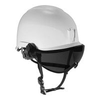 Ergodyne Skullerz 8974V White Type 1 Class E Safety Helmet with Smoke Visor Kit and 6-Point Ratchet Suspension 60216