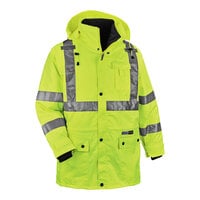 Ergodyne GloWear 8385 Type R Class 2 / Class 3 Hi-Vis Lime 4-in-1 Winter Jacket / Parka 24384 - Large