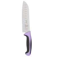 Mercer Culinary M22707PU Millennia® 7 inch Granton Edge Santoku Knife with Purple Handle
