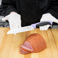 Mercer Culinary M22707PU Millennia® 7 inch Granton Edge Santoku Knife with Purple Handle