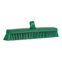 Vikan 31752 16 1/2" Green Heavy-Duty Push Broom Head with Soft / Stiff Bristles