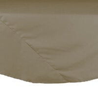 120" Round Beige Hemmed Polyspun Cloth Table Cover