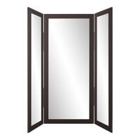 BrandtWorks 64" x 71" Matte Black Trifold Dressing Mirror