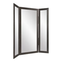 BrandtWorks 64" x 71" Scratched Black Trifold Dressing Mirror