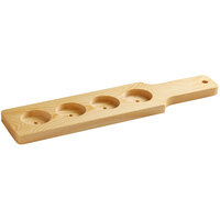 Acopa 14 1/2" Four-Well Natural Wood Flight Paddle