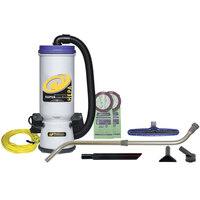 ProTeam 107119 10 Qt. Super CoachVac HEPA Backpack Vacuum Cleaner with 107100 Xover Floor Tool Kit D - 120V