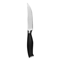 Varick from Steelite International 9 1/2" 18/0 Stainless Steel Steak Knife with Black POM Handle - 12/Case