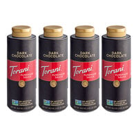 Torani Puremade Dark Chocolate Flavoring Sauce 12 fl. oz. (16.5 oz.) - 4/Case
