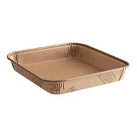 Solut 8" x 8" Take, Bake, and Serve Oven-Safe Kraft Compostable Solid Board Rolled Rim Tray - 240/Case