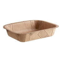 Solut Bake and Show 6 13/16" x 5 1/16" Kraft Oven-Safe Compostable Paperboard Tray - 300/Case