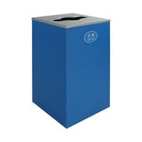 Busch Systems Spectrum 101131 24 Gallon Blue Powder-Coated Steel Decorative Mixed Recyclables Receptacle