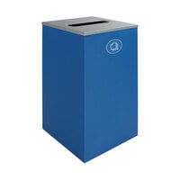 Busch Systems Spectrum 101134 24 Gallon Blue Powder-Coated Steel Decorative Paper Receptacle