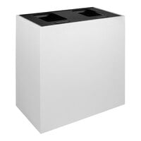 Busch Systems Mezzo 101507 30 Gallon Powder-Coated Steel Two Stream Decorative Mixed Recyclables / Waste Receptacle with Black Lid