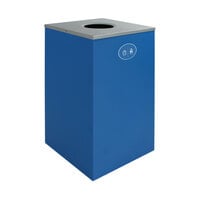Busch Systems Spectrum 101126 24 Gallon Blue Powder-Coated Steel Decorative Cans & Bottles Receptacle