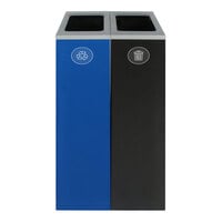 Busch Systems Spectrum 101186 20 Gallon Slim Color-Coded Powder-Coated Steel Two Stream Decorative Recyclables / Waste Receptacle