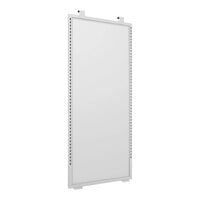 Econoco Aspect 24" x 54 1/16" Gloss White Metal Saddle-Mount Slotted Upright Frame with Frosted Acrylic Panel for Select Double-Sided Floor Merchandisers and Outriggers APAFCPW