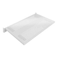 Econoco Aspect 21 3/4" x 14" Gloss White Metal Perforated Display Shelf for Select Floor Merchandisers and Outriggers APSLFS24PW
