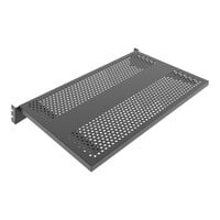 Econoco Aspect 21 3/4" x 14" Matte Black Metal Perforated Display Shelf for Select Floor Merchandisers and Outriggers APSLFS24PMAB