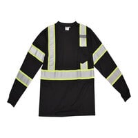 Cordova Cor-Brite Black Long Sleeve Safety Shirt with Two-Tone Reflective Tape