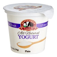 September Farm Plain Yogurt Cup 6 oz. - 24/Case