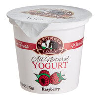 September Farm Raspberry Yogurt Cup 6 oz. - 24/Case