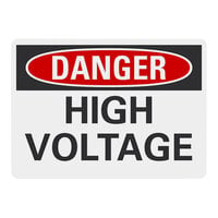 Lavex 10" x 7" Non-Reflective Aluminum "Danger / High Voltage" Safety Sign