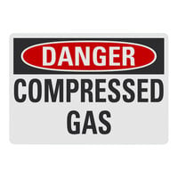 Lavex  Non-Reflective Adhesive Vinyl "Danger / Compressed Gas" Safety Label