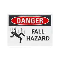 Lavex 14" x 10" Non-Reflective Aluminum "Danger / Fall Hazard" Safety Sign