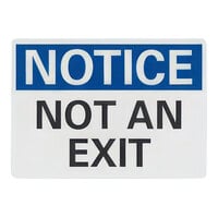 Lavex Non-Reflective Adhesive Vinyl "Notice / Not An Exit" Safety Label
